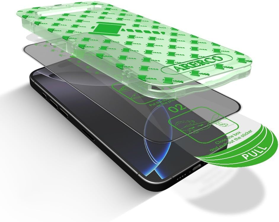 3 Pack for iPhone 16 Pro Max Privacy Screen Protector + 2 Camera Lens 9H+ Full Cover Tempered Glass Auto Alignment Kit 12FT Military Grade Shatterproof Anti Spy Longest Durable 6.9