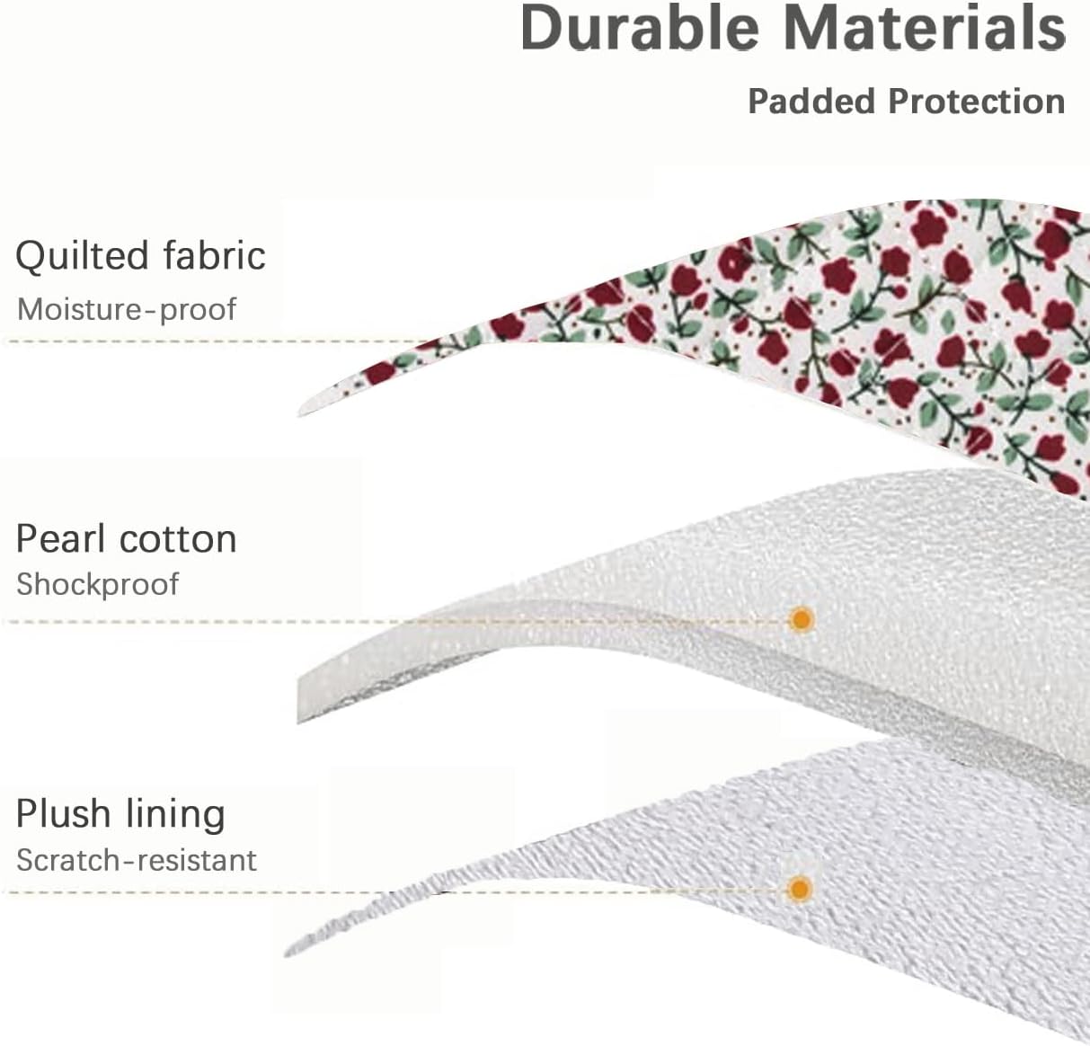 Puffy Laptop Sleeve 13-15.6 Inch Cute Quilted Laptop Protective Case Padded Floral Computer Sleeve for MacBook (B-red, 11 Inch)