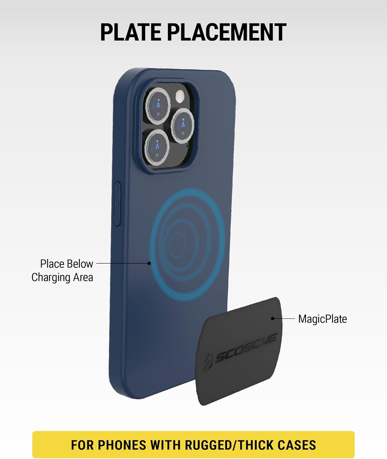 Scosche MAGRKI MagicMount Replacement Metal Plate Kit for Phone, Metal Plates for Magnetic Mount Cell Phone Holder for Car, Universal with All Devices and Phone Case, Black