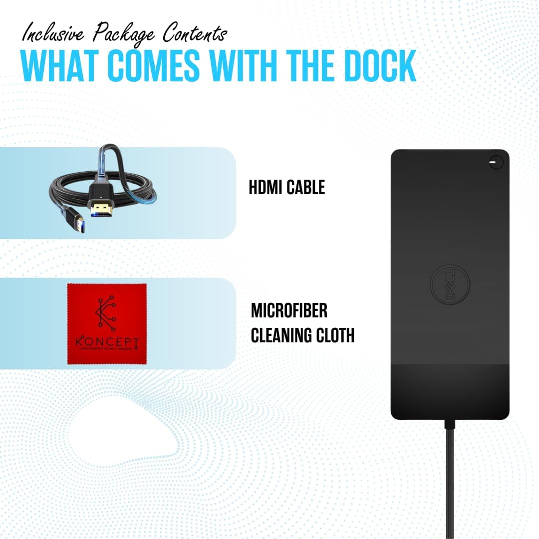 WD19S Dell Docking Station USB-C Dual Monitor with 130W Supply & HDMI Cable (Renewed)