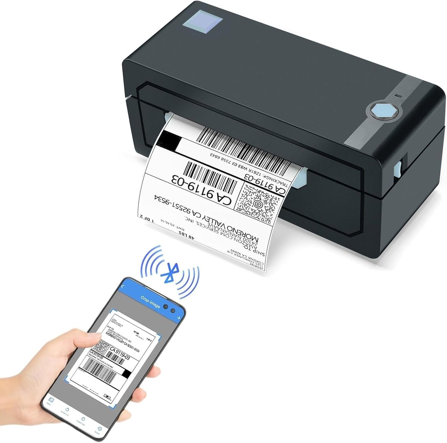 JADENS Bluetooth Thermal Shipping Label Printer – Wireless 4x6 Shipping Label Printer, Compatible with Android&iPhone and Windows, Widely Used for Ebay, Amazon, Shopify, Etsy, USPS