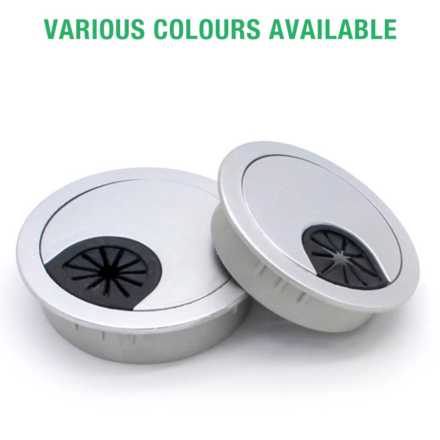 5 Pcs Desk Grommet 2-1/16" / 53 mm, Desk Cord Hole Cover, Cable Grommet ABS Plastic, Desk Hole Grommet for Home & Office Pc, Detachable Cable Cord Organizer-Silver Sand