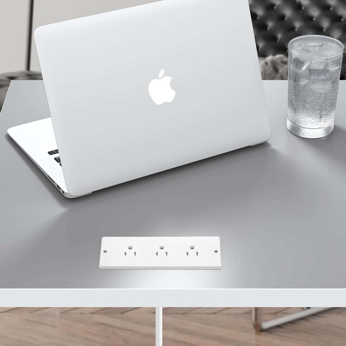 Conference Recessed Power Strip Socket Waterproof,Conference Table Splash Resistant Furniture Recessed Power Strip,Flush Mount with 3 Outlets,6ft Extension Cord,Flat Plug