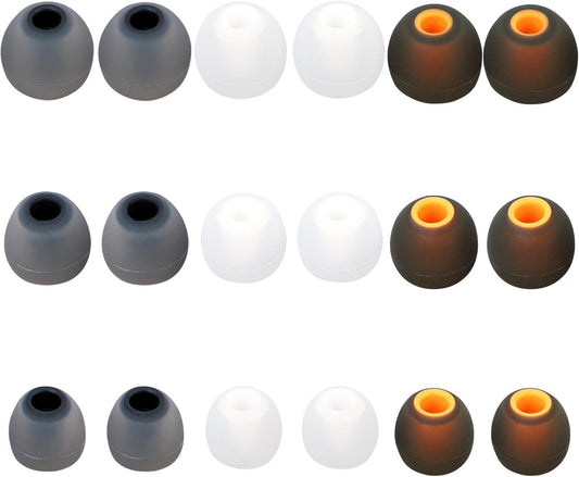 Silicone Earbud Tips Replacement Ear Tips Earbud Covers Fit Most in-Ear Earbuds(Inner Hole 3.8mm -5.1mm) Headphone Earbud Rubber Tips9 Pairs S M L