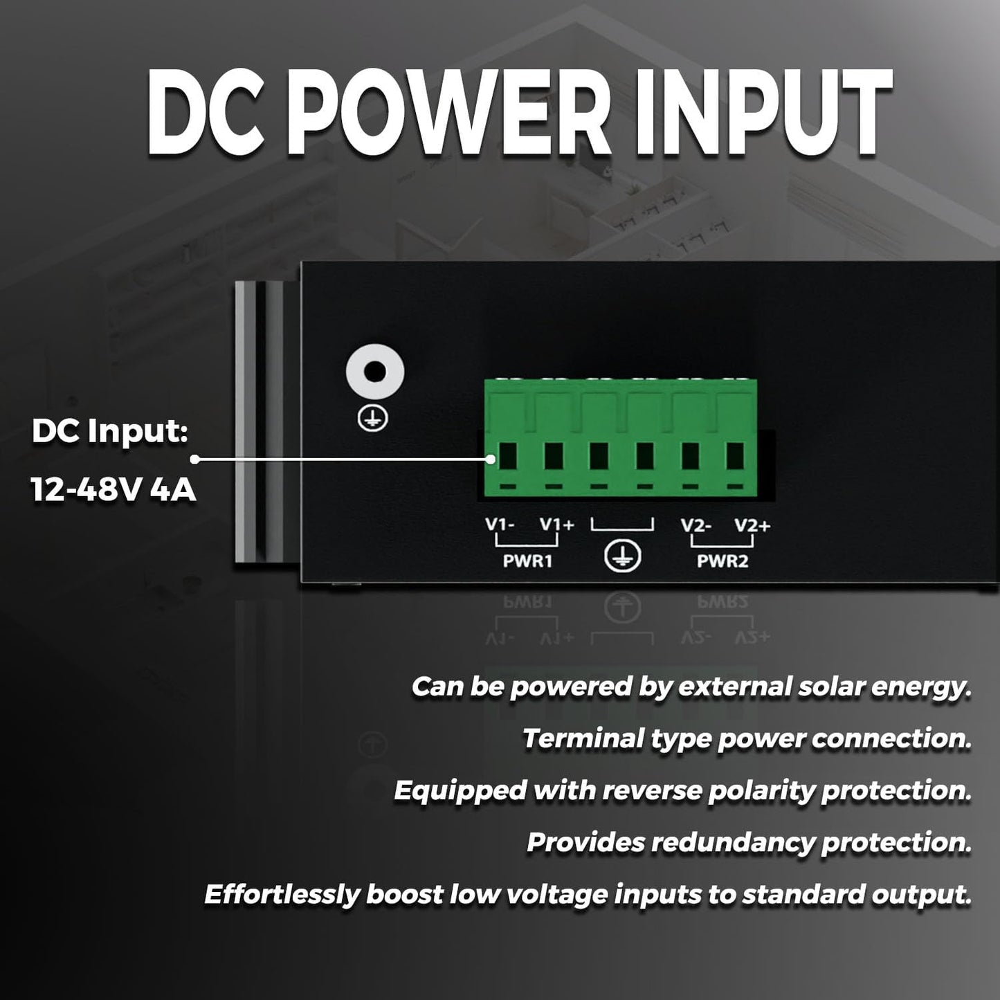PROCET 10 Gbps PoE+ Gigabit Injector Din Rail, 30W Industrial Boost PoE Adapter with Wide Temp -40°F to 149°F, 6KV Surge Protection, 12-48V DC Input, IEEE802.3af/802.3at, PT-PSE105G-E-10
