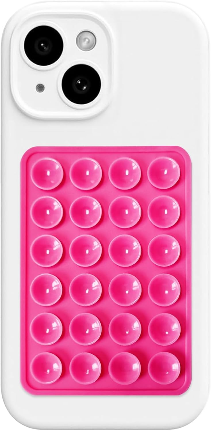 AZXYI Silicone Suction Phone Case Mount, Silicon Adhesive Suction Cup Phone Mount, Non Slip Sticky Phone Grip for Cellphone, Strong Grip Holder for Selfies and Videos (Rose)