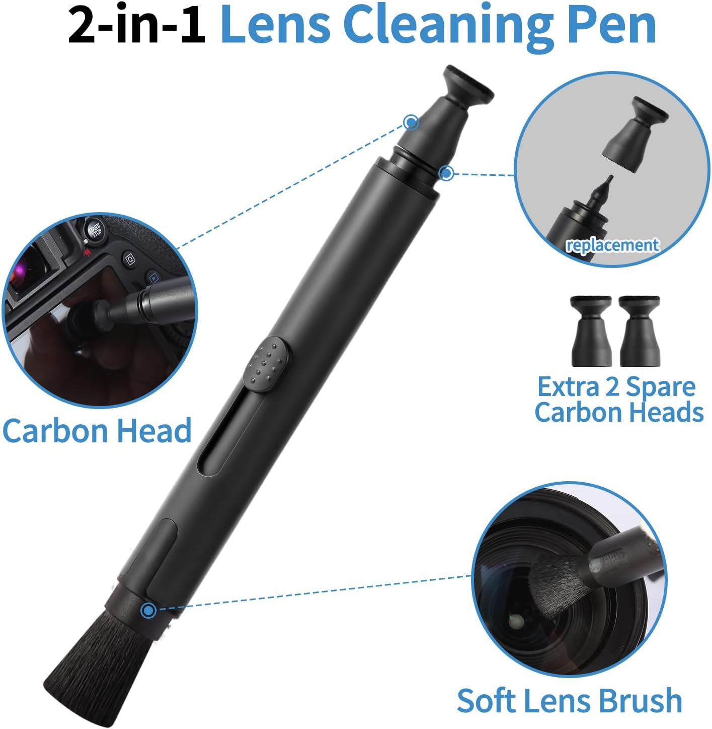 Camkix 14-in-1 Camera Lens Cleaning Kit - Includes Advanced Large Silicone Air Blower, 2in1 Lens Cleaning Pen, Dry Swabs, Cleaning Paper, 30 ML Optical Lens Spray for Mirrorless Cameras, APS-C, DSLR