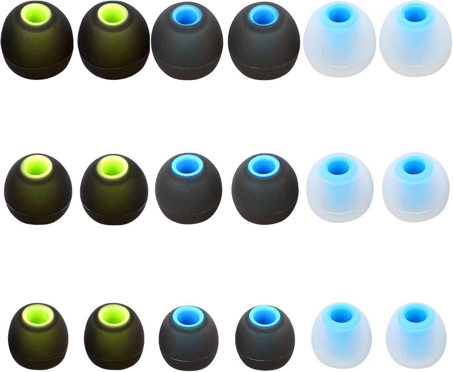 Silicone Earbud Tips Replacement Ear Tips Earbud Covers Fit Most in-Ear Earbuds(Inner Hole 3.8mm -5.1mm) Headphone Earbud Rubber Tips9 Pairs S M L