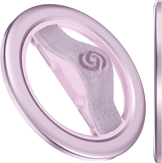 EWA MagOne Lite 3rd Gen Cell Phone Ring Holder, with Replaceable 360° Rotation Elastic Finger Strap, Phone Grip Compatible with,15,14,13 Pro/Max/Plus-(Purple)