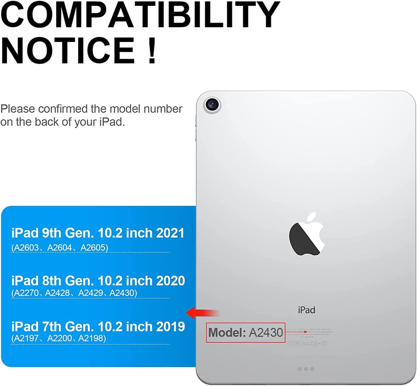 HOTLIFE Keyboard Case for iPad 10.2 9th/8th/7th Gen,Touch Keyboard for iPads 9th Generation/8th Gen/7th Gen-360° Rotatable Protective Cover-iPad Keyboard 9th/8th/7th Gen with Pencil Holder