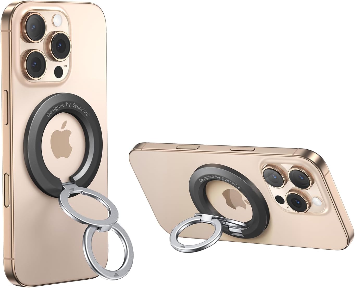 SYNCWIRE for MagSafe Ring Holder, Magnetic Phone Ring Holder Magnet Cell Phone Grip Finger Ring Kickstand Compatible with iPhone 16 15 14 13 12 Pro Max fits MagSafe Accessories