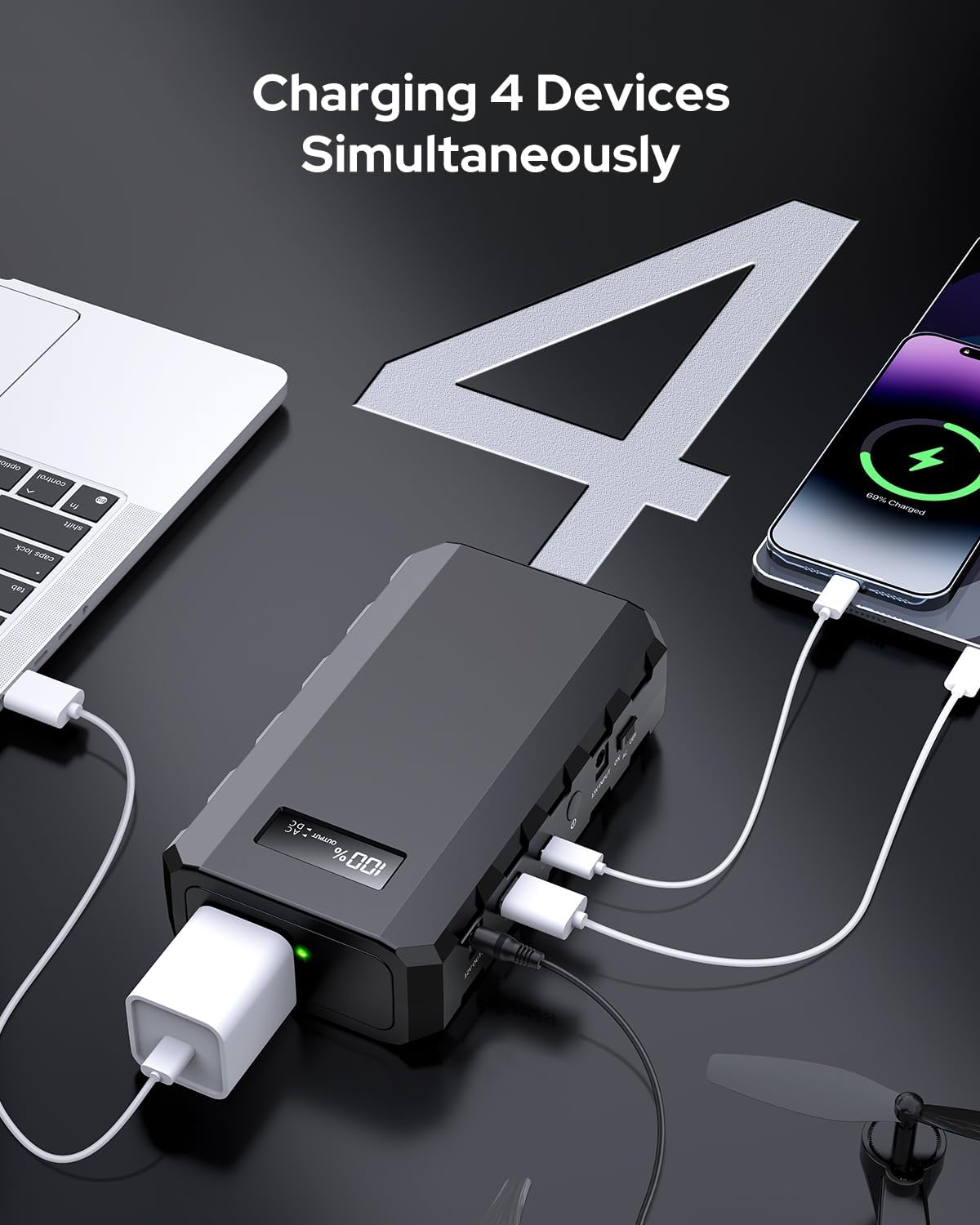 Apowking Power Bank with AC Outlet,65W Portable Laptop Battery Bank Fast Charging,88.8Wh/24000mah Power Station for Outdoor Camping PowerBank Travel Home Power Backup