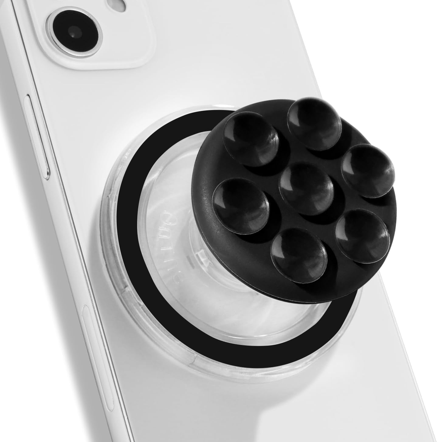 Magnetic Silicone Suction Cup Phone Mount with Hands-Free Stand - Perfect for Selfies, Videos, Durable, Secure Grip, One-Touch Holding, Lightweight, Sleek Design (Black)