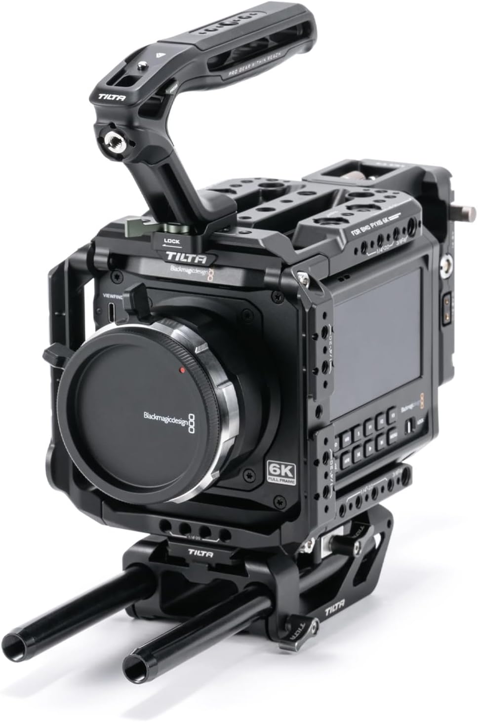 Tilta Camera Cage Pro Kit V-Mount Compatible with Blackmagic Pyxis 6K/12K| Full Cage, Top Handle, V-Mount Battery Plate, Side Plate, Bottom Plate, Universal 15mm Baseplate w/Rods, and Mini Tool