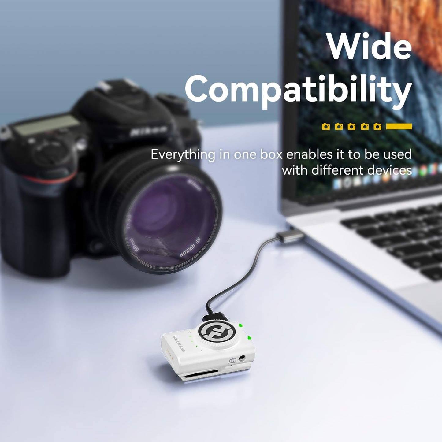 Hollyland Lark M2 Wireless Lavalier Microphone for iPhone/Android/Camera/PC/Laptop with Lightning/USB-C/Plug, 48KHz 24Bit, 1000ft Range, Noise Cancellation, 30H Battery for Video Recording, Streaming