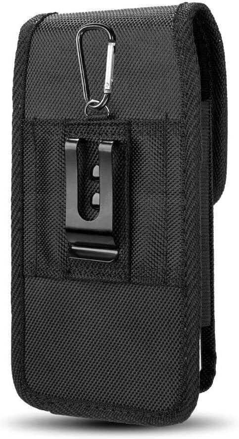 Cell Phone Holster for iPhone 17 16 15 14 13 Pro Max, 17 Air, 16 15Plus, Galaxy Z Fold 7 6 S25 S24 Ultra Plus A16 A36 5G Case with Belt Clip Belt Holder Pouch (Fits Phone with Otterbox Case on) Black