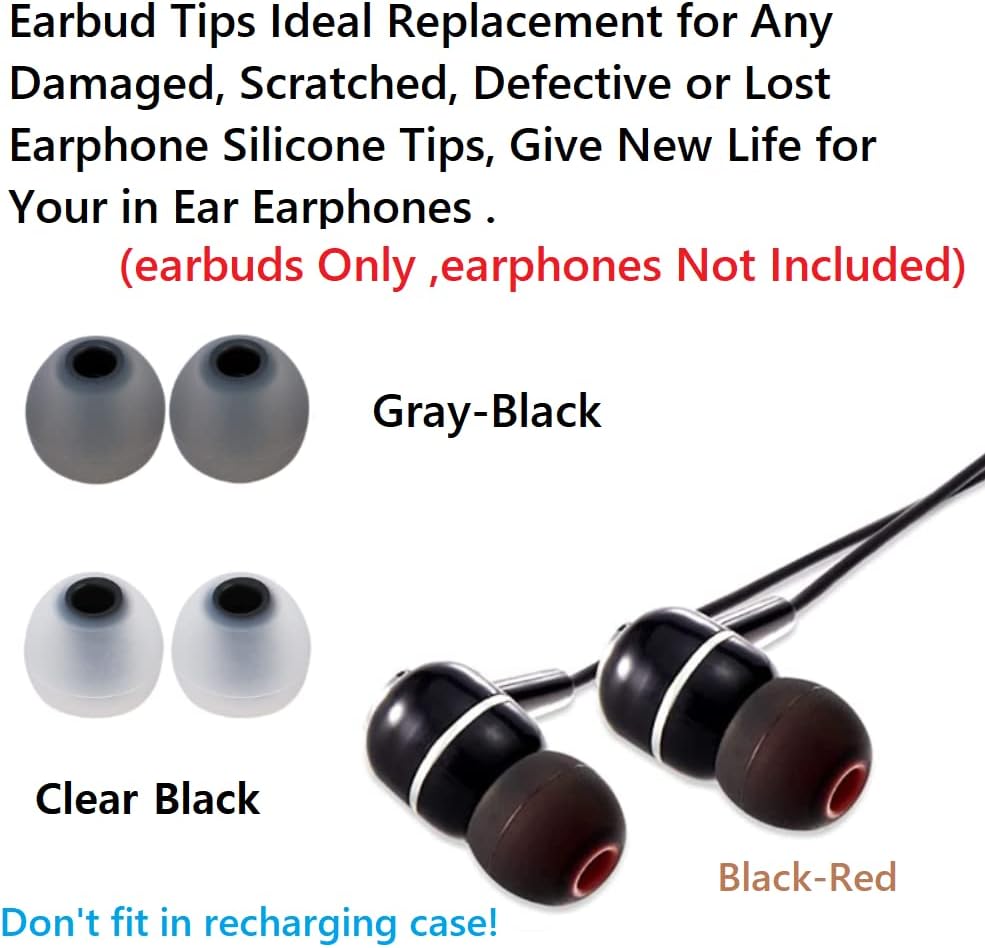 Earbud Tips Earbud Replacement Pieces Silicone Soft and Comfortable Compatible with Senso, Tozo, Sony & Other Inner Hole 3.8mm -5.1mm Earbud in-Ear Headphones 9 Pairs S/M/L