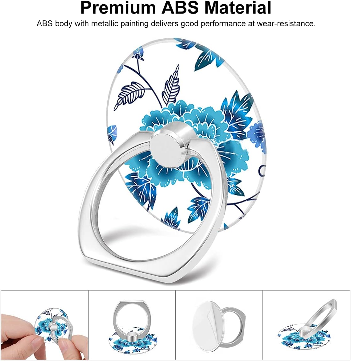 Bonoma Phone Ring Holder, 3 Pack Universal Finger Ring Stand Grip Kickstand Ring for All Smartphones (Flowers)