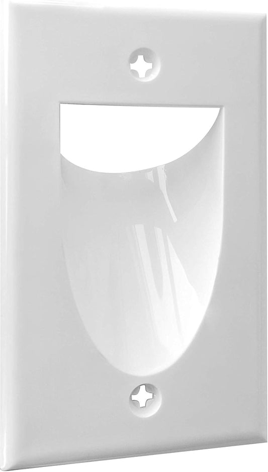 BestMounts - 288 Pack Inner Nose Behind Wall Cable Management TV Cord Hider for Wall Mounted TV - Single Gang Low Voltage Recessed Wall Plates Cable Pass Through for Wires, HDTV, HDMI (White)
