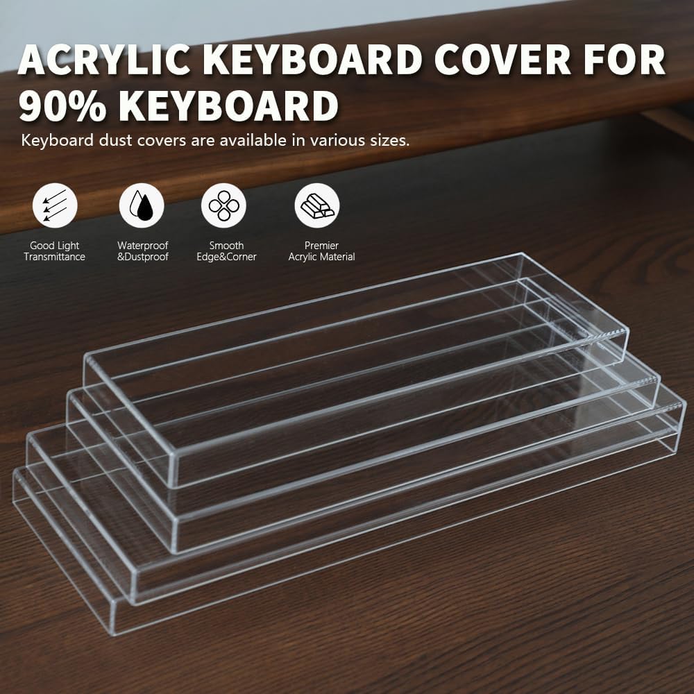 Acrylic Keyboard Dust Cover,84 Keys Transparent Mechanical Keyboard Protective Cover,Compatible with Computer Gaming Keyboards (12.2''x4.92''x0.87'')