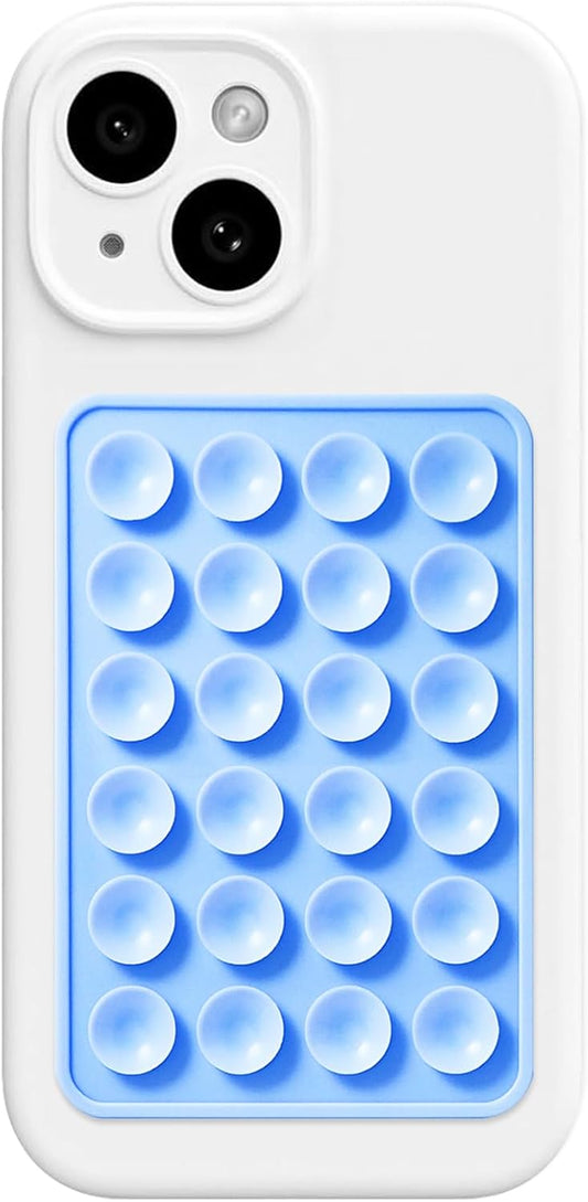 AZXYI Silicone Suction Phone Case Mount, Non Slip Sticky Phone Grip for Cellphone, Strong Grip Holder for Selfies and Videos (Sky Blue)