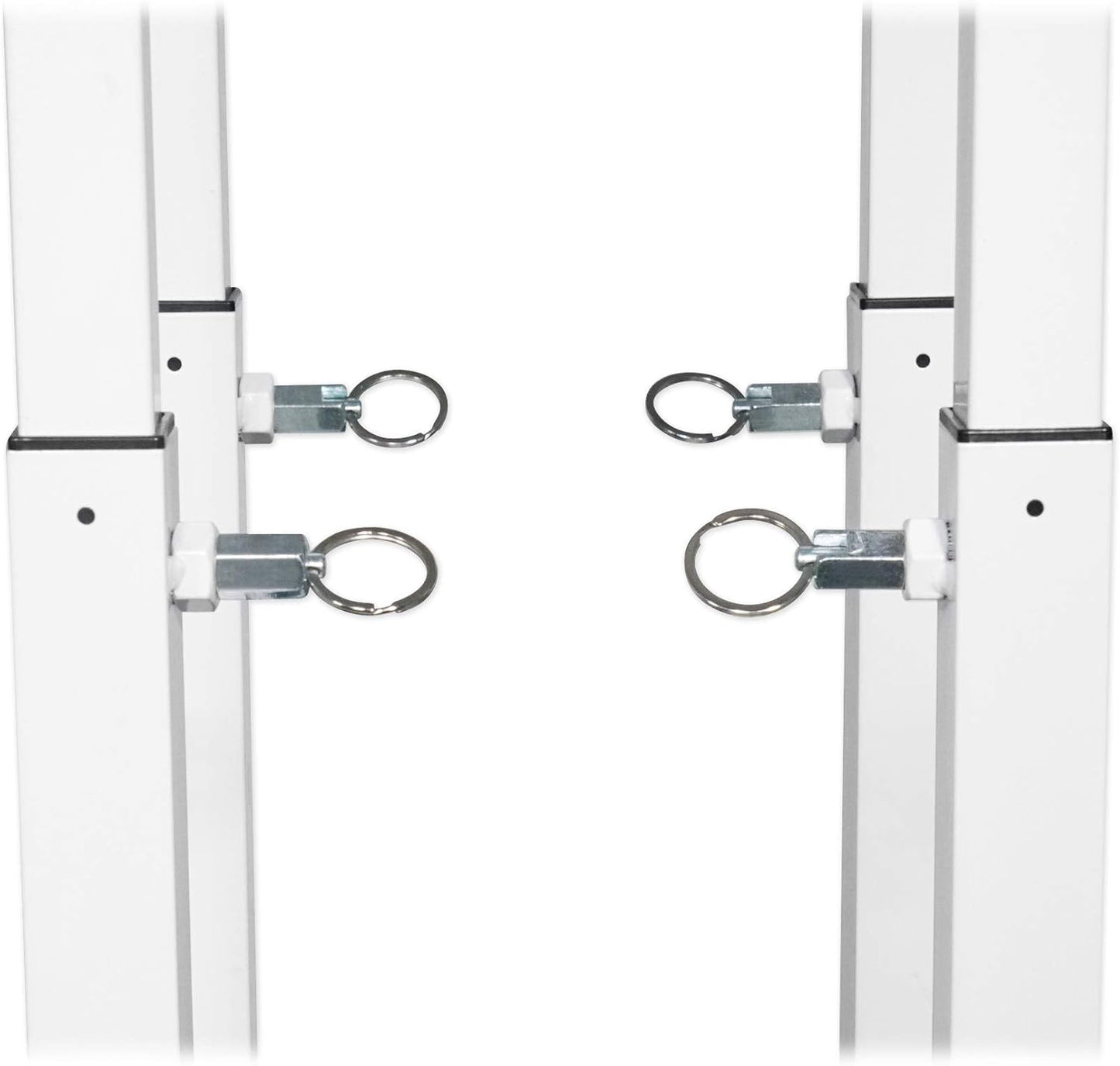 Rockville RTP82W 8 ft Adjustable Totem Light Stand, White & Black Scrims, Carry Bags, 35mm Speaker Adapter, Steel, Portable for DJs & Event Lighting