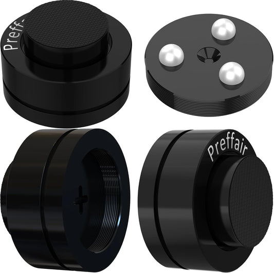 Preffair 4 Pcs Turntable Anti-Vibration Isolation Feet Speaker Feet Isolators Subwoofer Shock Absorber Stand Speaker Cone Pads with Ceramic Beads for DAC Recorder, HiFi Amplifier (Aluminum Alloy)