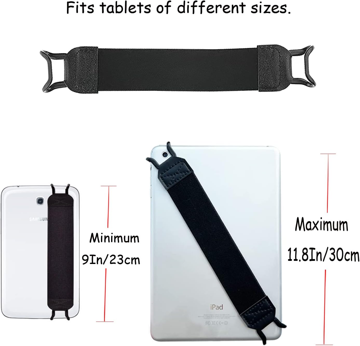 2 Pack Tablet Hand Strap, Versatile Lightweight Finger Grip for 9-11 Inch Tablet, Kindle, iPad Pro/Air