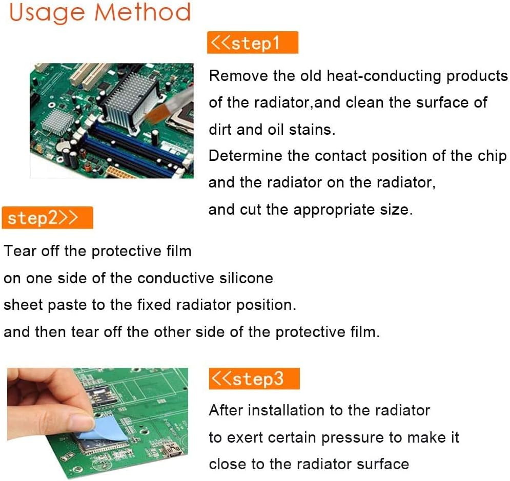 Thermal Pad, 100x100x0.5mm Highly Efficient 6.0 W/mK, Insulated Heat Resistant Silicone Pad for IC SSD CPU GPU Heat Sink LED Cooling