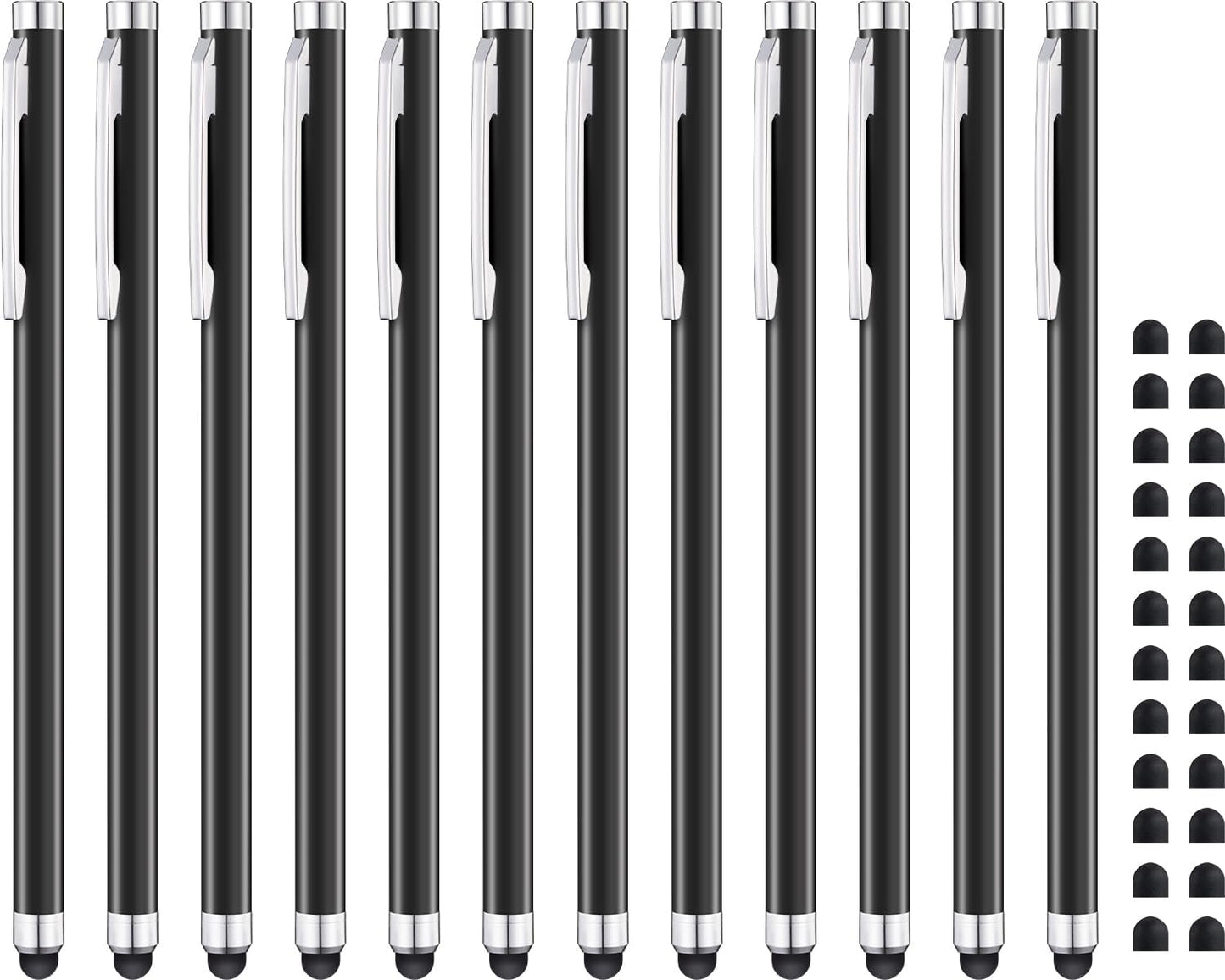 Stylus Pens for Touch Screens 12 Pack Linfanc Stylus Pen for iPad High Sensitivity and Precision Capacitive Stylus Pen forTouchscreen, 12 Pc Matte Black Stylus Pen with Extra 24 Replacement Tips