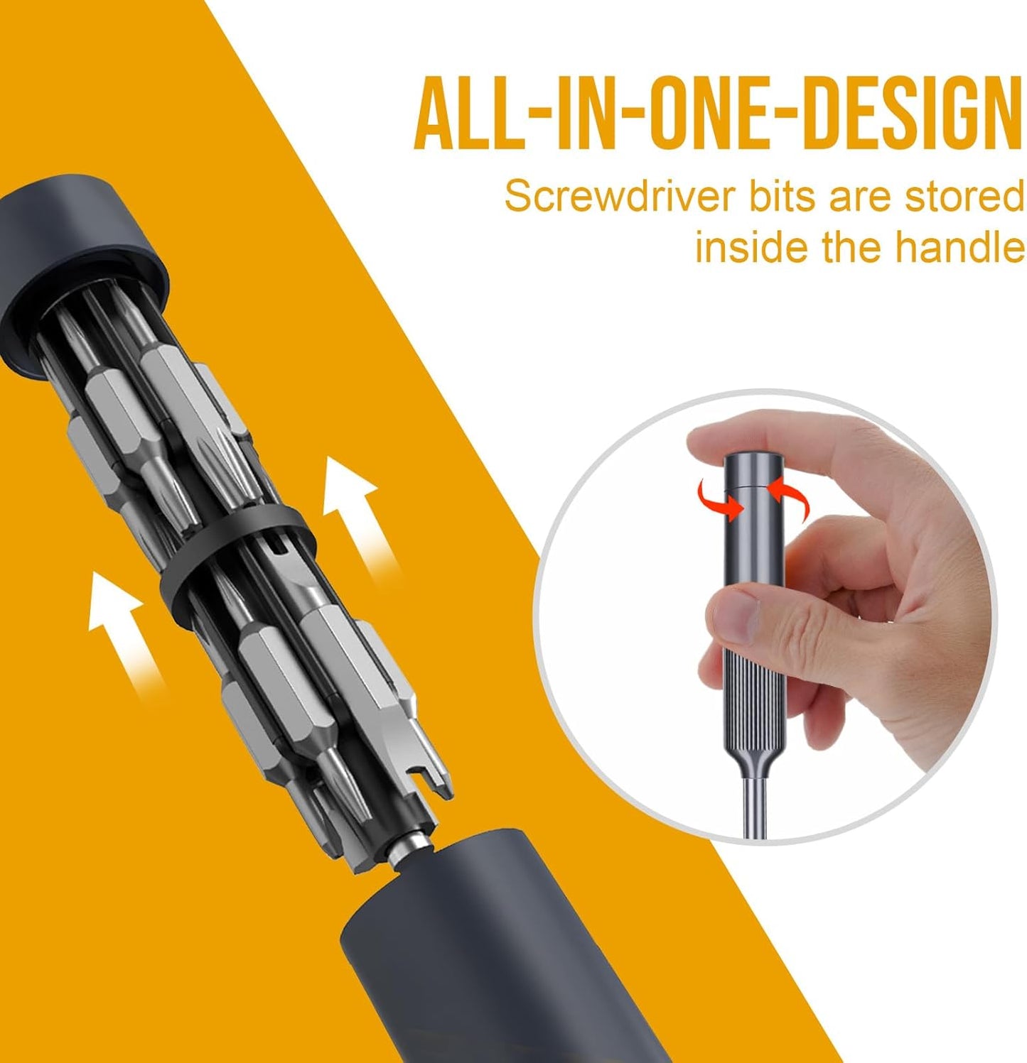 XOOL 27 in 1 Precision Screwdriver Set, Pen Style Mini Screwdriver with Built-in Storage, Magnetic Bit Holder, Ideal for Electronics, Watches, Laptops, and Small Repairs
