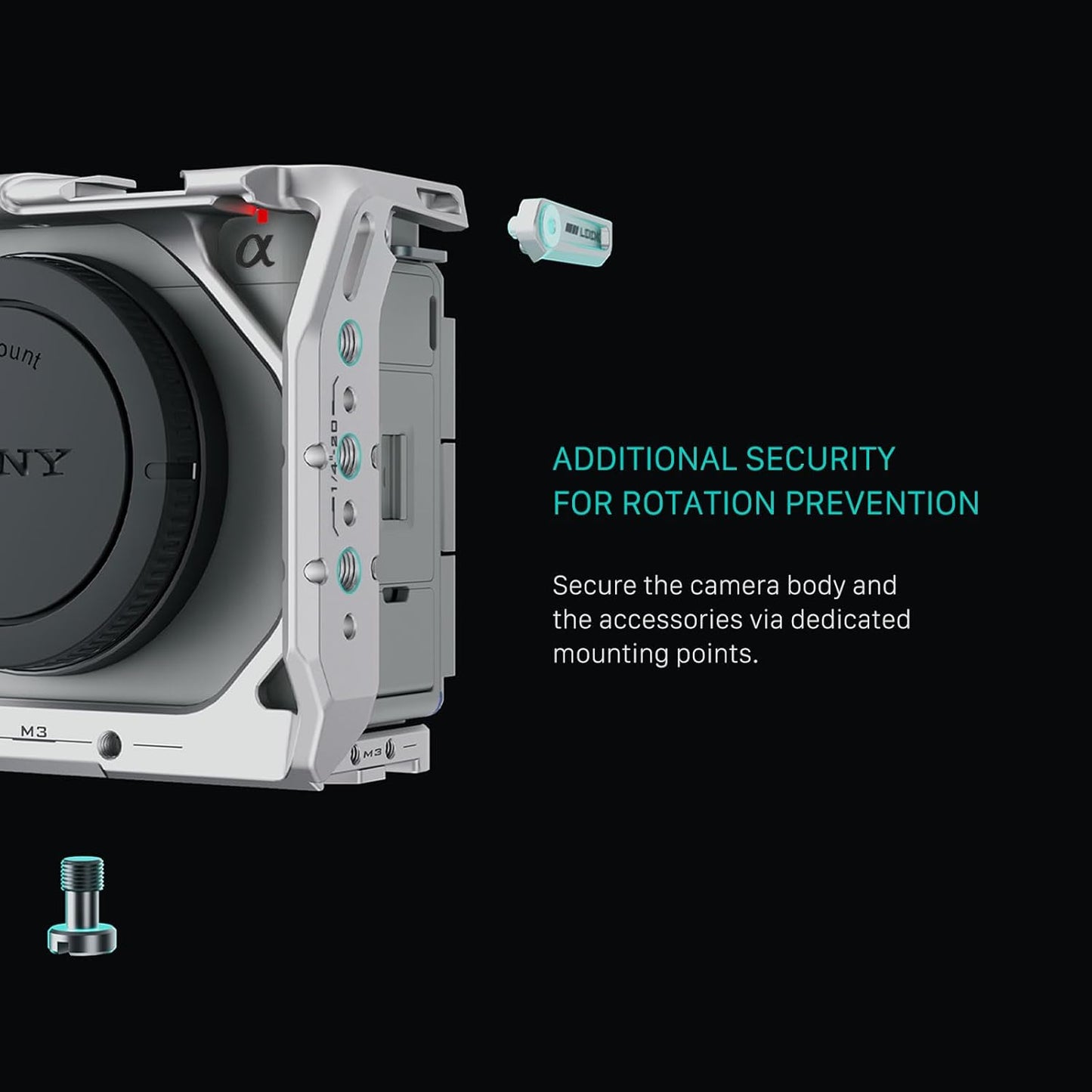 Tilta Full Camera Cage for ZV-E1 | Cold Shoe, NATO Rail, M3 and 1/4"-20 Threads Mounts | Silver