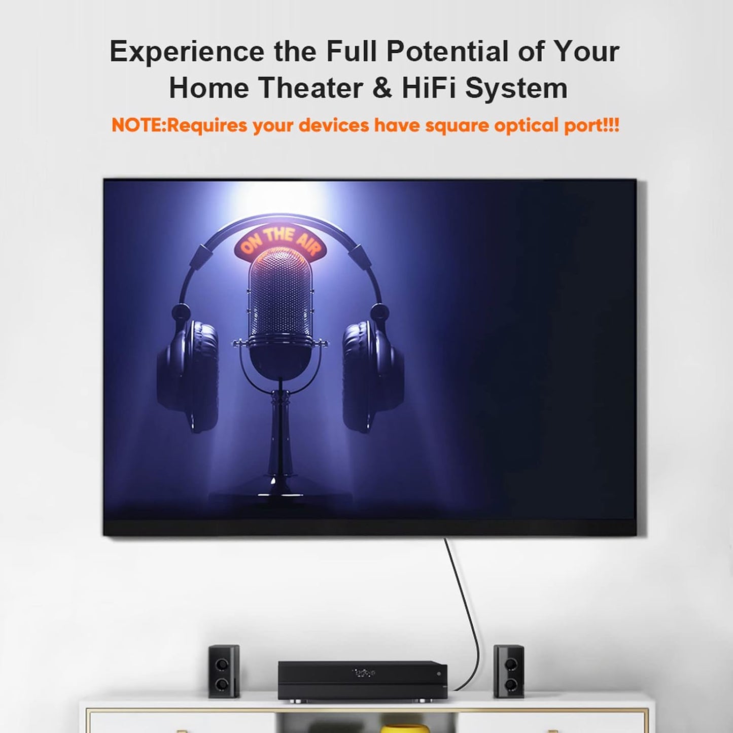 CableCreation 24FT Digital Fiber Optical Toslink Cable Gold Plated for Home Theater, Sound Bar, TV, PS4, Xbox, VD/CD Player,Blu-ray Players,Game Console& More,Black