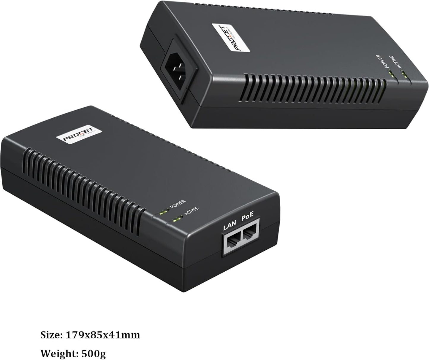 PROCET Gigabit PoE Iniector 90W PoE++ Power Injector with 6KV Surge Protector, IEEE802.3af/at Compliant for PTZ Camera, PoS System, Kiosk, Wireless AP, IP Cameras, PT-PSE106GBR-L