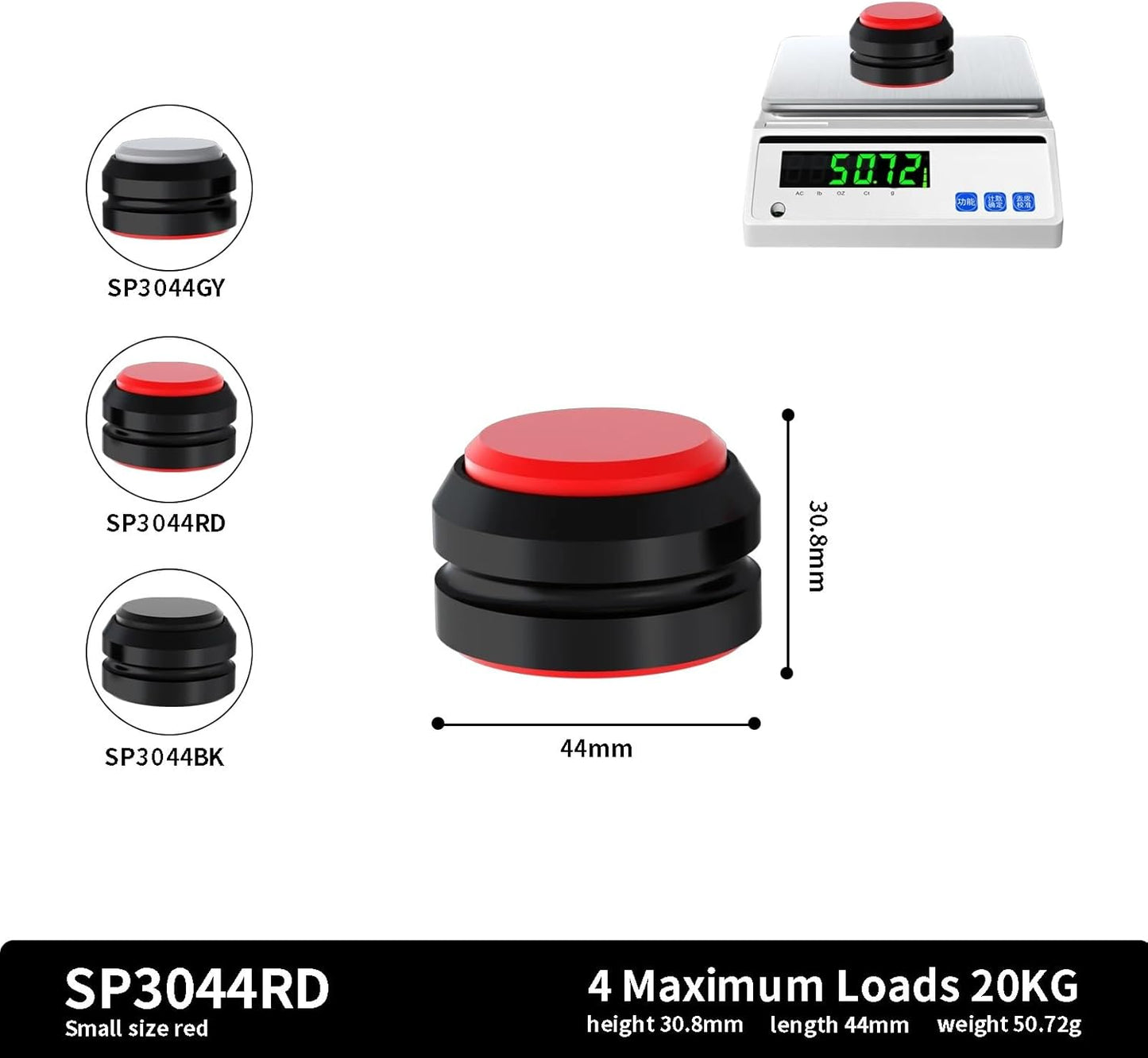 Preffair Audio Speaker Aluminum/Silicone Isolation Feet Turntable Damper Vibration Stopper Stand Absorption Shock Pad for Amplifier Preamp DAC Devices 4Pcs (Gray, 1.73"x1.18")