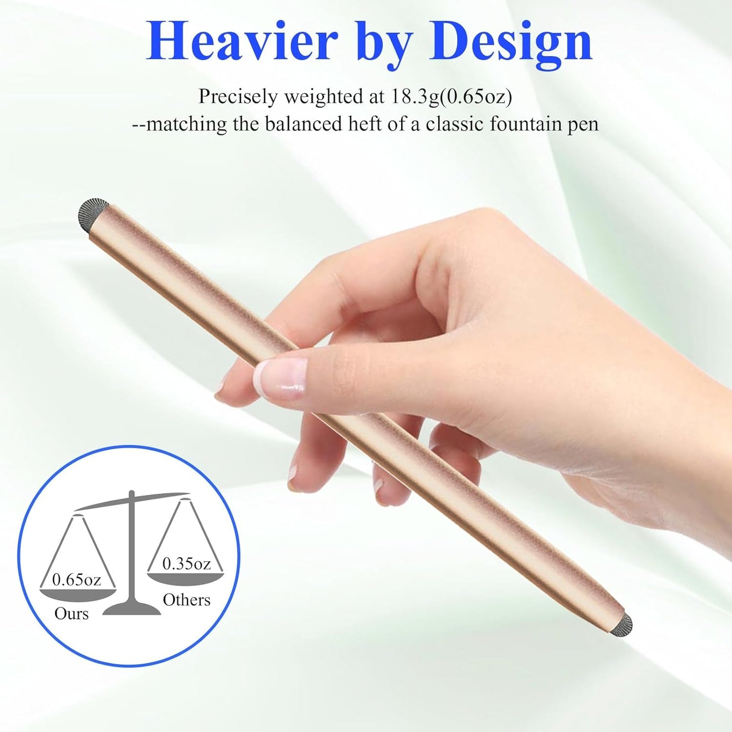 2-in-1 Stylus Pen for Touchscreen with Magnetic, Kenkor 2PCS Tablet Pencil for Apple iPad/Air/Mini/Pro/iPhone/Android/Huawei/Cellphone/Samsung/Galaxy All Universal Touch Screen Devices (Black/Gold)