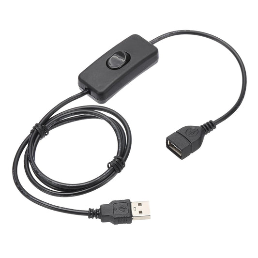 MECCANIXITY USB Extension Cable with ON/Off Toggle Switch 1m USB Male to Female Extension Cord for Desk Lamp Fan LED Light Strip Black Pack of 1