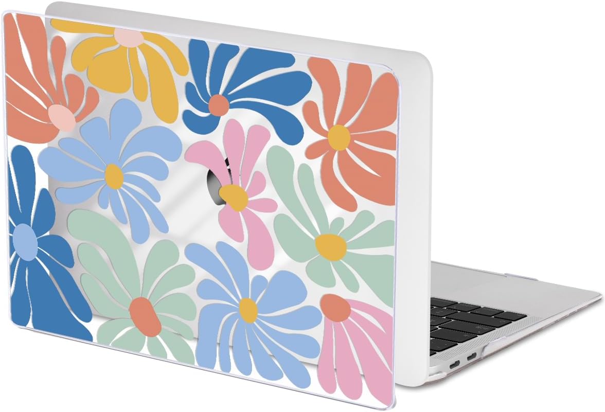 for MacBook Pro 13 inch Case 2022 2021 2020-2016 A2338 M2/M1 A2251 A2289 A2159 A1989 A1706 with Touch ID, Plastic Hard Shell Case Keyboard Skin Screen Film Webcam Cover, Colorful Flowers