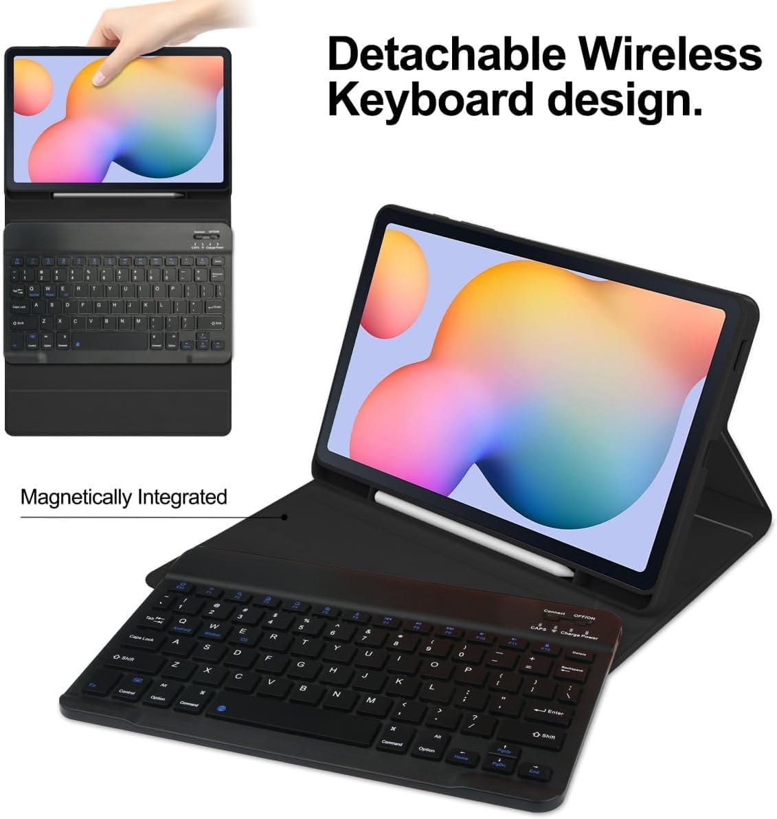 Rainbow Backlit Keyboard Case for iPad Pro 11 inch (M4) 2024 with Mouse and 7 Colors RGB Colorful Backlight Magnetic Detachable Bluetooth Keyboard Cover,Black