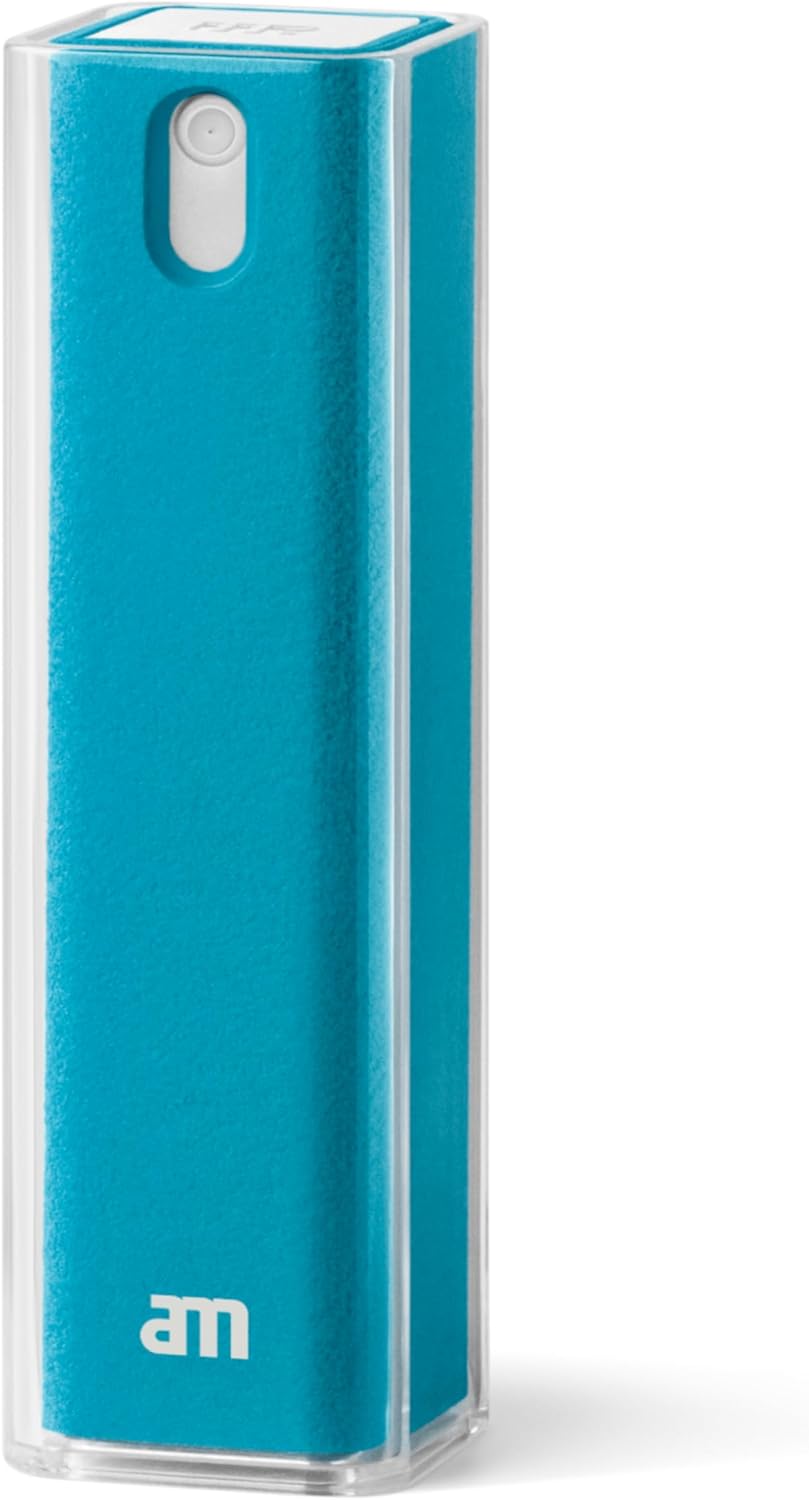 am Screen Cleaner Mist Spray with Microfiber Cloth Around – Alcohol-Free, Streak-Free Screen Cleaning Kit for Smartphones, Tablets, Laptops, Smart TVs & Car Screens, 1 Pack, Blue