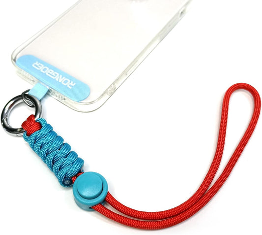 Cell Phone Lanyard Wrist Strap, Women's Phone Bracelet, Camera Wrist Lanyard, Short Wrist Lanyard for Keys, Keychain Lanyard, Lanyards for Keys (Blue Red)