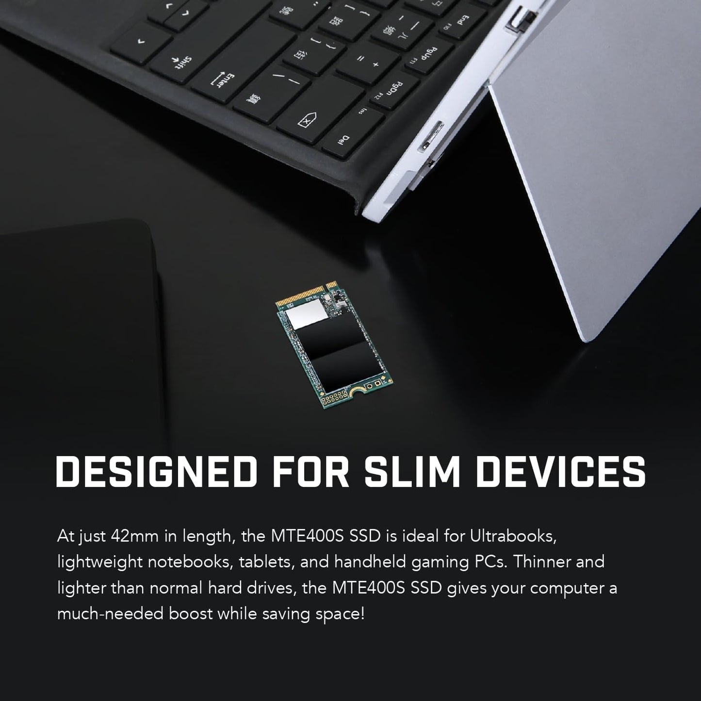 Transcend 2TB MTE400S M.2 2242 PCIe Gen3x4 SSD, Compatible with Ultra-Thin Laptops, Dram-Less Low Power, Up to 2000MB/s, TLC - TS2TMTE400S