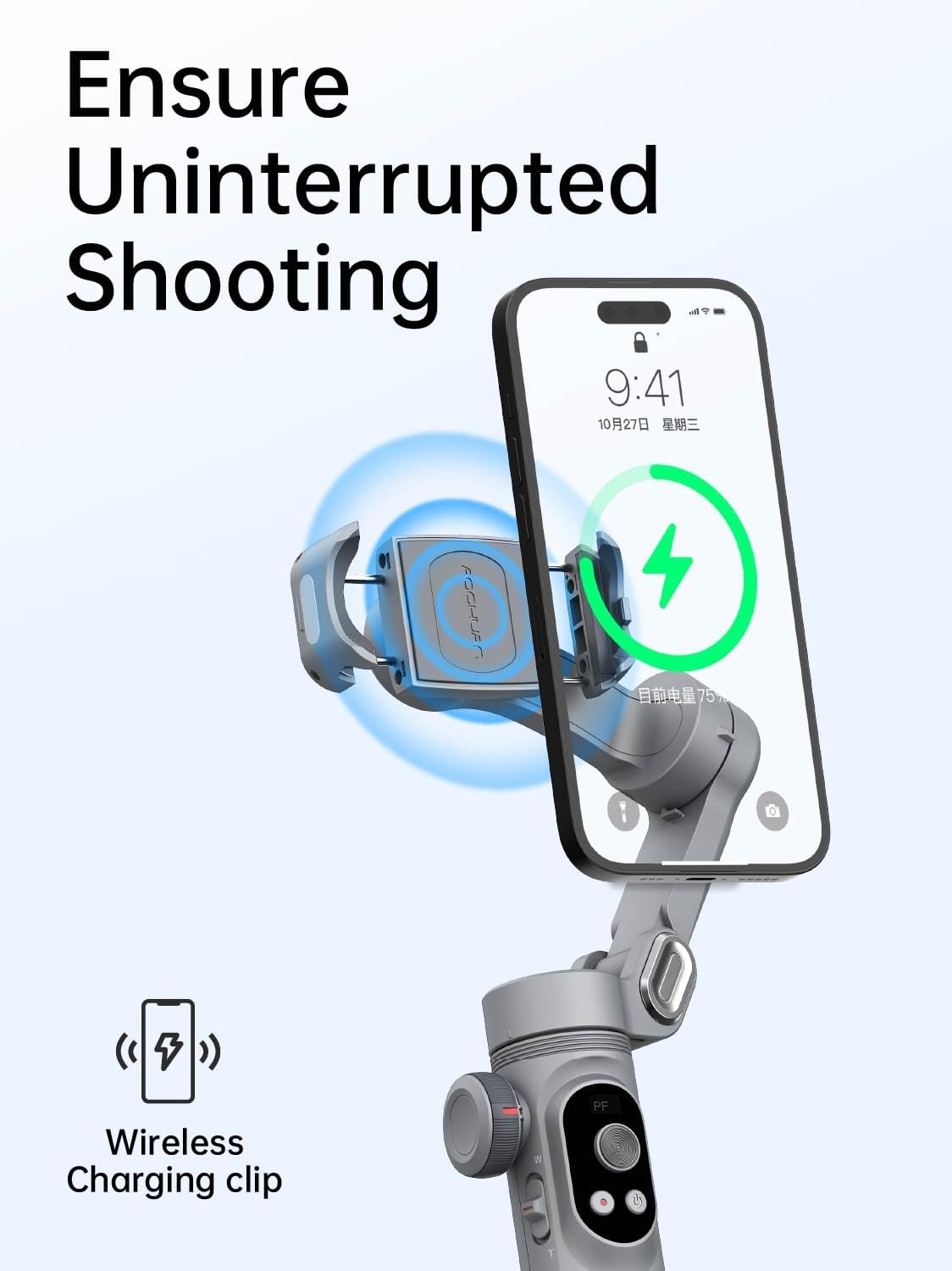 Gimbal Stabilizer for Smartphone, 3-Axis Portable iPhone Gimbal w/OLED Display for iPhone/Andriod, Phone Gimbal with Face/Object Tracking for Tiktok YouTube Vlog-Smart X Pro Gray