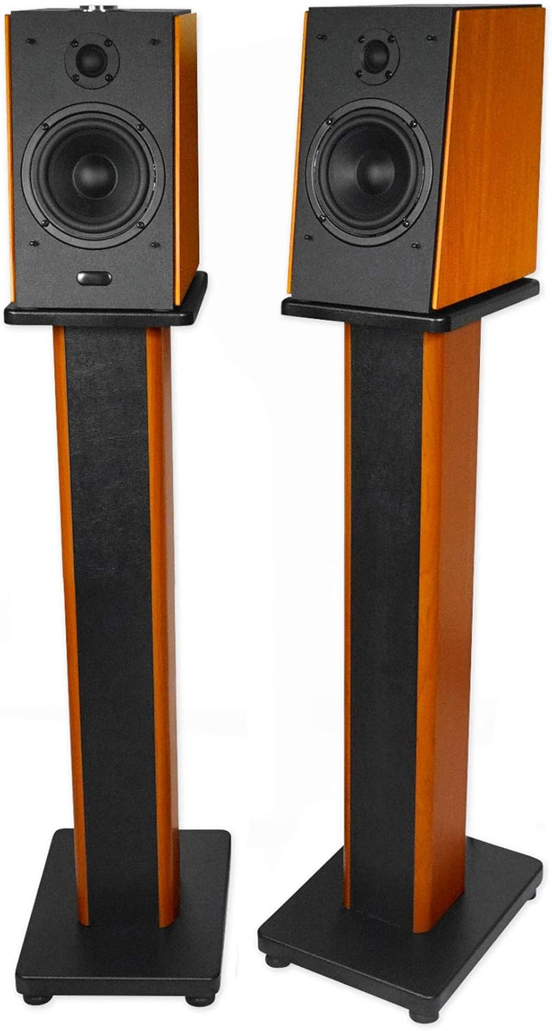 Rockville 28" 2-Tone Bookshelf Speaker Stands Surround Sound Home Theater (RHT28C)