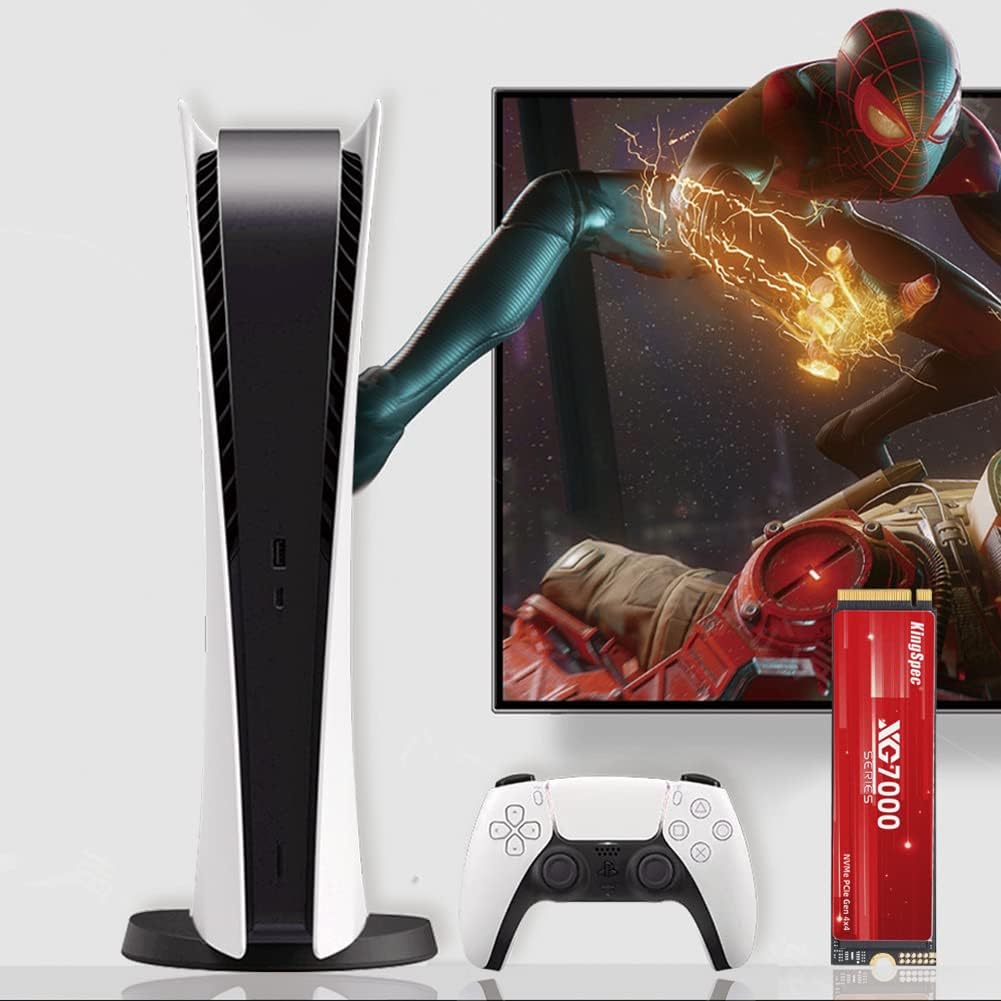 KingSpec XG7000 2TB NVMe SSD PCIe 4.0-7400MB/s Read Speed, 3D TLC NAND M.2 2280 Internal SSD, Compatible with Gaming PC, Laptop, PS5 Console