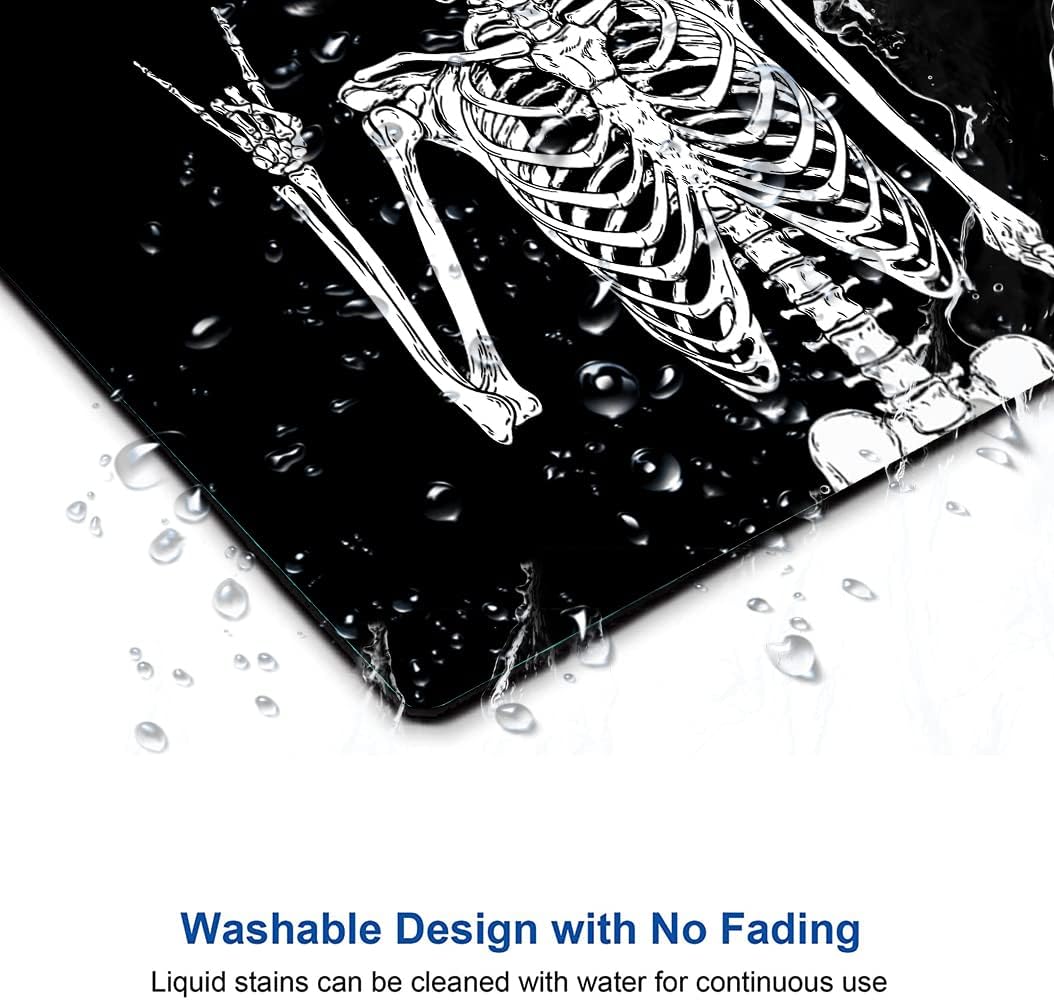 Mouse Pad, Black Human Skeleton Mouse Pad, Personalized Waterproof Mousepad Rectangle Customized Mouse Pads with Designs Non-Slip Rubber Smooth MousePads for Computer Laptop