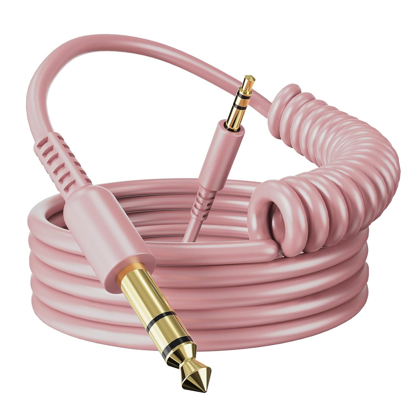 OneOdio 6.35mm to 3.5mm 6.6-9.8FT Stereo Adapter Cable Compatible with AMPs, Electronic Keyboards, Mixers, Guitars and Pro10/Pro30/Pro50 Headphones of OneOdio- Rose Gold