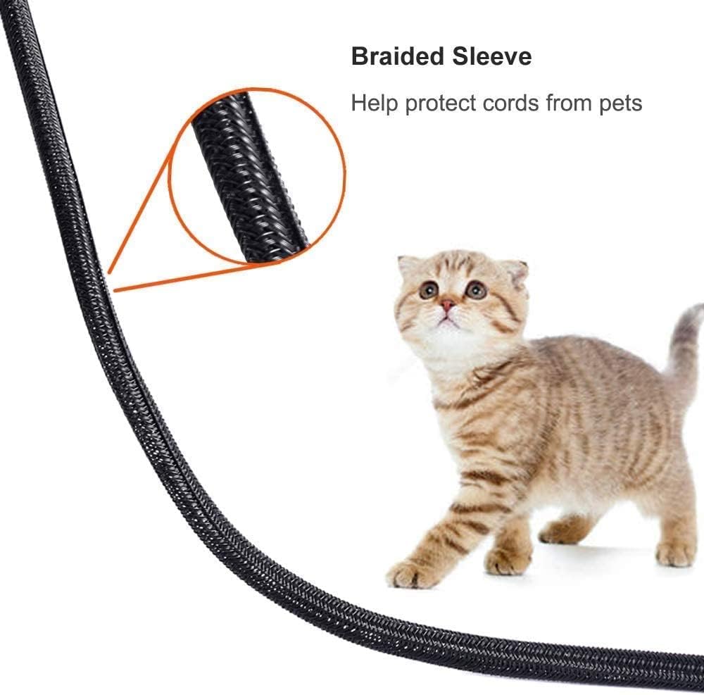 ZhiYo 6.6ft - 1.2 inch Cable Sleeve, Cord Wrap Wire Protector Tubing for Pets, PC Cable Wrap, Computer Cable Management Sleeve - Black