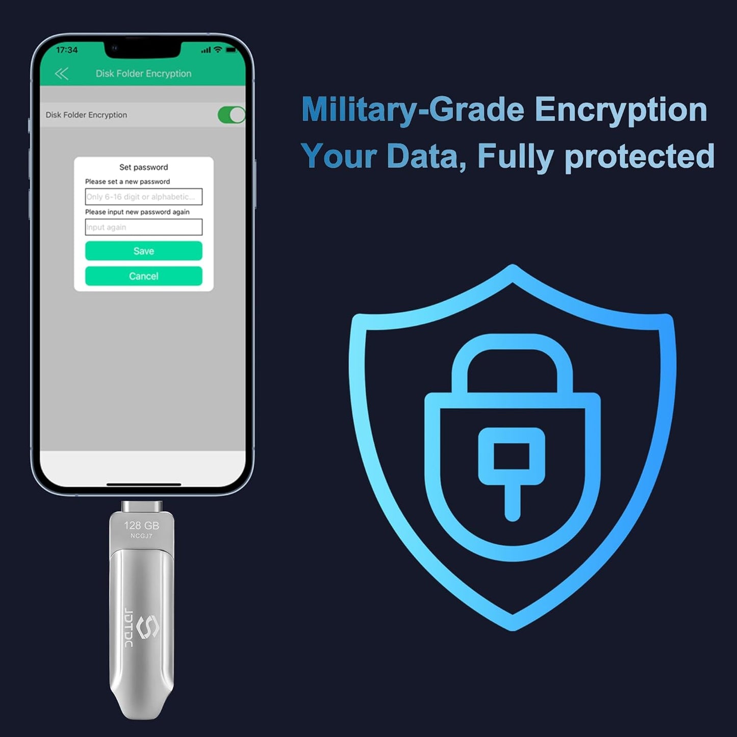 JSL JDTDC MFi Certified 128GB iPhone-16-Photo-Stick USB C & Lightning Flash Drive for iPhone 16/15/14/13/12 Thumb-Drive-for-iPad-Memory External-Storage-Android-Photo-Backup iPhone-Photo-Tansfer-Stick