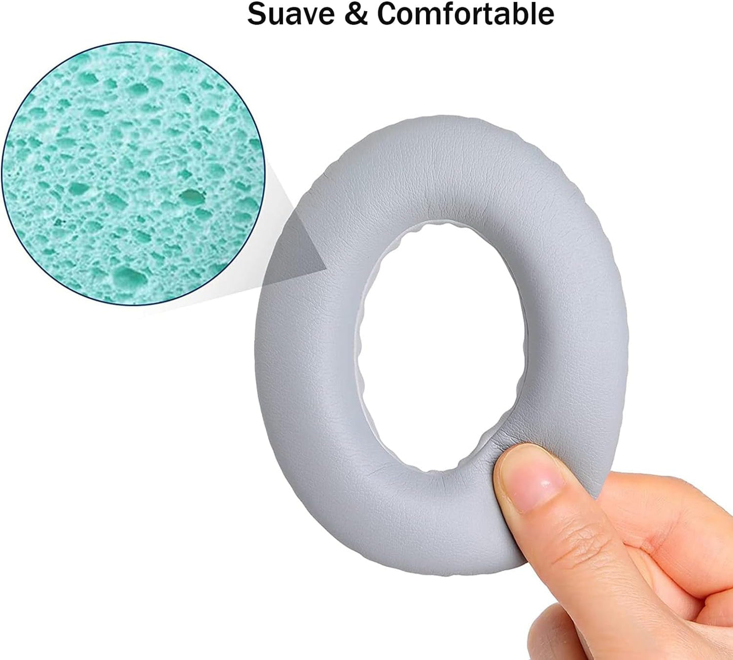 Ear Pads for Bose QuietComfort 35 ii/QC35/QC25/QC2/QC15/Ae2/Ae2i/Ae2w, Thickened Soundproof Sponge, Ear Pads with Softer Leather Replacement Earpads Cushions for Bose (Grey)